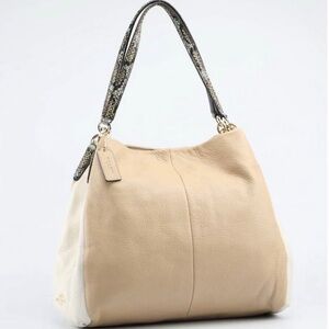 Coach Two-Tone Leather Shoulder Bag